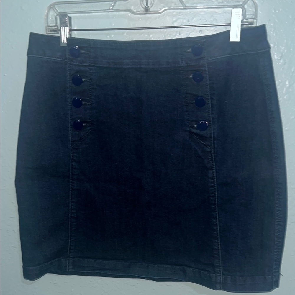 LOFT Blue Black Mini Pencil Skirt for Work